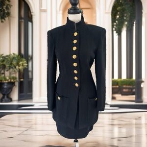 St John Black Knit Suit Jacket  Size 2